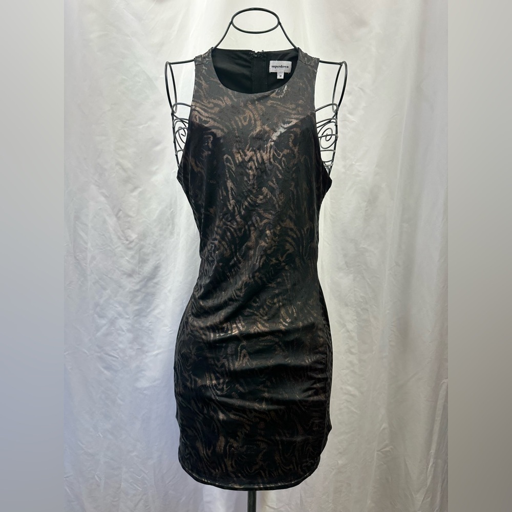Superdown animal print bodycon backless mini dress size M